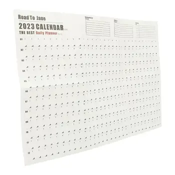 Стенен Календар за 2023 Година Дневен График за Планер Лист Хартия Годишен План Подвесное Планиране Голяма Година Седмичен Дневен ред Бележник 12 Месеца