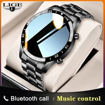 LIGE 2022 Новите Смарт Часовници за Мъже С Пълен Сензорен Екран Спортни Фитнес Часовник е Водоустойчив Bluetooth Разговори За Android и iOS Smartwatch Мъжки
