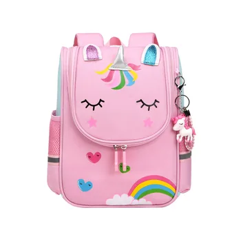 училищни чанти за момчета и момичета, детски сладко чанта за книги, Детска Розова училищна чанта с аниме единорогом, малка раница, ученическа раница за детска градина