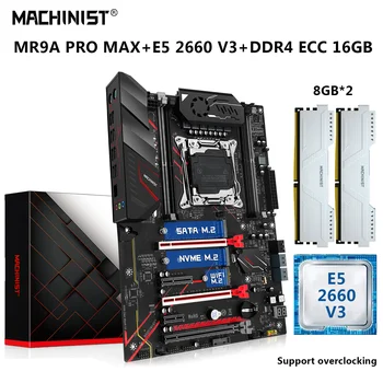 MACHINIST MR9A PRO MAX дънна Платка LGA 2011-3 Комплект Комплект Xeon E5 2660 V3 Процесор 16G = 2x8G DDR4 ECC Оперативна памет Комбо M. 2 NVME SATA 3