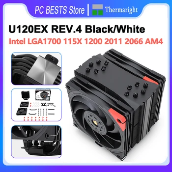Thermalright U120EX REV.4 Черен/Бял радиатор 6 Топлинни тръби Процесора охладител 12 см 4PIN PWM Тих вентилатор Intel 1700 115X 1200 2011 2066 AM4