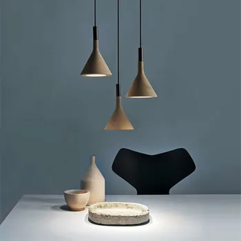 Cemento-Бетонни Висящи Лампи Nordic Modern, Led E27 Ресторант Бар Хол Спалня Кухня Остров Промишлен Дизайн На Лампа