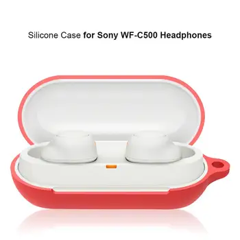 Силиконов Калъф за слушалки за SONY WF-C500 Калъф За SONY WF-C500 Калъф със защита от загуба на Куката Модерен Карамел цвят