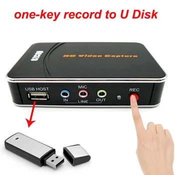 Карта видео заснемане, HDMI, USB 2.0 Флаш памет за запазване на AV Grabber Записващо устройство за PS4 Игри STB DVD Камера Запис на КОМПЮТЪР, Микрофон в течение на HDMI