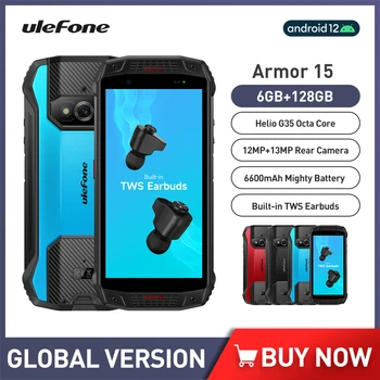 Ulefone Armor 15 IP68 Трайни Мобилен телефон Android 12 Хелио G35 Смартфон 6G + 128G 5,45 