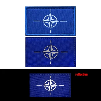 1 Предмет, Бродерия Хартата на НАТО, Отразяваща Пач Иконата, Дрехи, Облекло, Етикет На Раница, Военен Фен, Тактически Военни Пакет, Апликация