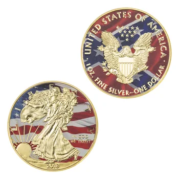 Подаръци и сувенири със Статуята на Свободата в САЩ Позлатена монета Печат на САЩ Плешив орел Монети Повикване Възпоменателна монета