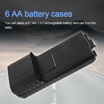 Кутия за съхранение на отделението за батерията 6 АА за Baofeng UV5R 5RA 5RB 5RA Plus BL5L Двустранно радио