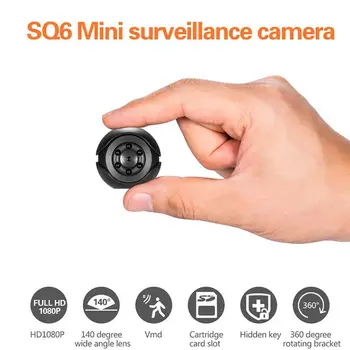 SQ6 1080P HD Спортна Камера Сензор Преносим DV Сигурност Мини Камера за Нощно Виждане за Откриване на Движение Поддръжка на Скрита Камера SQ8