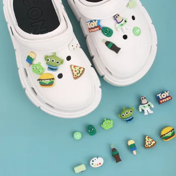 PVC croc обувки окачване комплект хамбургер карикатура маймуна Аксесоари за домашни любимци jibz за croc сабо Украси за обувки, мъжки, детски подаръци