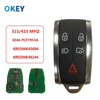 Автомобилен ключ с дистанционно управление Okey за Jaguar XF XF XFR XK XKR 2009-2013 315/433 Mhz ID46 7945 чип FCC: KR55WK49244 без ключ