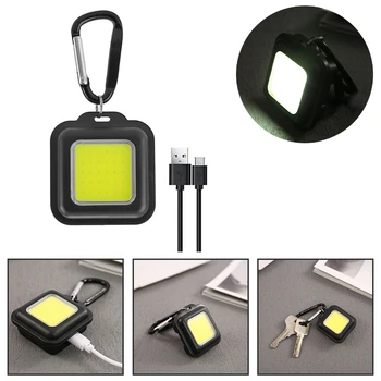 Мини Фенерче Ключодържател Светлина 500LM COB LED Фенерче USB Зареждане LED Работно Светлина Преносим Открит Къмпинг Спасителна Лампа