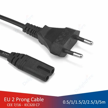 ЕС удължителен кабел за захранване на Лаптоп 2-Пинов Кабел Плосък Кабел IEC320 C7 Фигура 8 захранващ Кабел За адаптер на захранване Samsung и LG TV