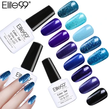 Elite99 Лидер в Продажбите Красиви Сини Цветове Лак За Нокти LED UV Гел Лак Лак Дълъг 10 мл Гел Лак Gelpolish Дизайн Нокти