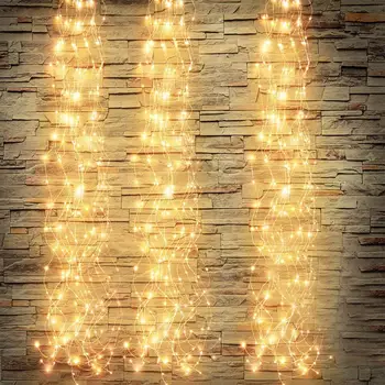 100/200 LED Водопад от Фойерверки Венец Украса Светлини Водопад Лоза, Клон Струнни Светлини Градински Стая Невероятен Букет от Светлини
