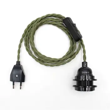 Захранващ кабел с штепсельной вилица ЕС с превключвател и пръстени за абажура с фенолна лампа за пури в ограничени бройки висящи комплекти светлинни кабели.