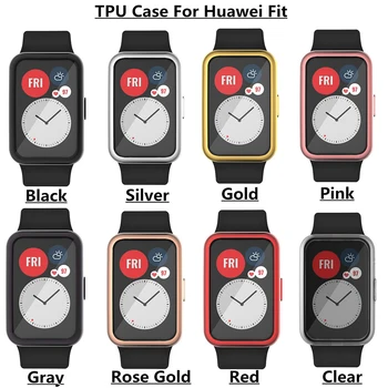 Smart-калъф За часа Huawei Watch Fit Case TPU Мек цял екран Защитен Калъф С Покритие на Бронята, Калъфи За Huawei Fit Watch