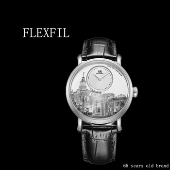 FLEXFIL автоматични механични часовници Шанхай топ китайска марка сапфировые водоустойчив реколта за мъжки Ръчен часовник от неръждаема стомана 316L