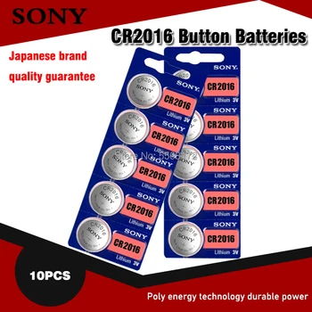 10 бр./лот Sony CR2016 3 НА 100% Оригинален Литиева Батерия За ключовете От колата часовник дистанционно управление играчка 2016 ECR2016 GPCR2016 Бутон Батерия