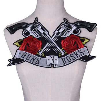 Guns N Roses на Музикалната Рок-Група Кръпка Бродерия Бод на Лигавицата За Якета На Поръчка DIY Дизайн Черна Саржевая Плат