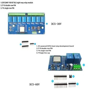 ESP8266/ESP32 DC5-30/60V източник на захранване WIFI Bluetooth 8/Двухканальное Реле ESP32-WROOM Вторична Такса за разработка за Arduino