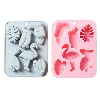 3D Форма на Лист Фламинго Силиконова Форма на DIY Аксесоари За Декорация Шоколадова Торта Crystal Епоксидни Скърпвам Форма За Печене