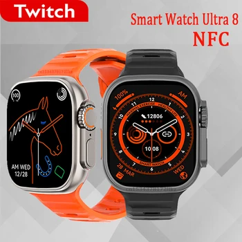 Най-новите Смарт Часовници Ultra Series 8 NFC Smartwatch За Мъже И Жени Bluetooth Разговори Безжична Зареждане на Фитнес-Гривна 2-Инчов HD Екран