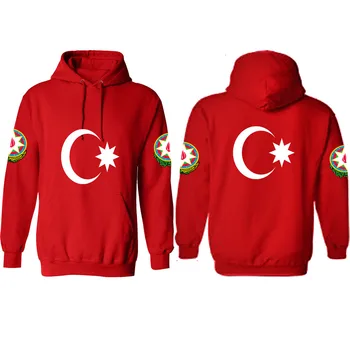 Азербайджанският мъжки пуловер с потребителски принтом име номер на червен флаг облекло тениски aze country hoody азербайджанската нация дрехи за момчета