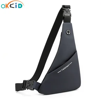 OKKID малка черна чанта на рамото подарък на съпруга си мини пътни чанти за рамо за мъже, спортни чанти водоустойчива чанта за мобилен телефон на прашка