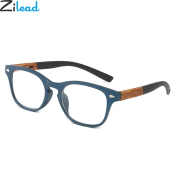 Zilead Квадратни Очила За Четене с Имитация на Дърво За Жени и Мъже, които могат да увеличат използването на Очила За Далекогледство, Диоптър от + 1.0 до + 4,0 Унисекс