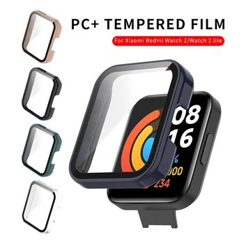 360 ° Колела Защитен Калъф За Xiaomi Mi Poco Watch с Твърд Корпус от PC + Двустранен Защитен Калъф от закалено Стъкло Poko Little Watch