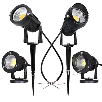COB LED Градинско осветление 3 W 5 W 10 W Открит Спайк Тревата Лампа Водонепроницаемое Осветление Led Лампа, Градинска Пътека Прожектори AC110V 220V DC12V